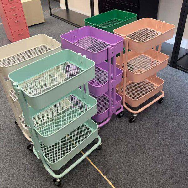 美容院用落地移动收纳架客厅多层婴儿用品收纳小推车置物架厨房