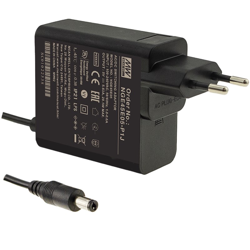 NGE45I/45gU-P1J电源配接器45W 5/9/12/15/18/24/48V 壁挂可换插