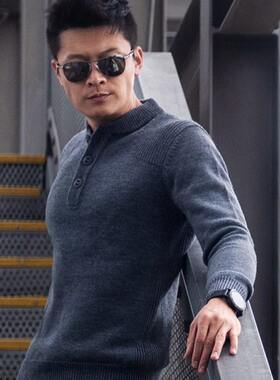 鬼谷战术户外亨利领技师重磅毛衣厚耐磨机洗易打理澳洲美丽诺羊毛