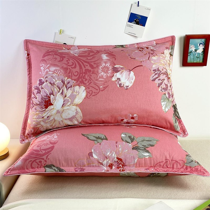 夹棉枕套一对装枕头套48cmx74cm单K个棉质内胆套男枕芯套家用