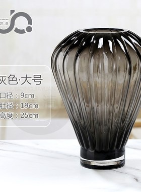 蓝色花瓶高级感客厅摆p件插花水养鲜花百合欧式高档家居装饰摆件