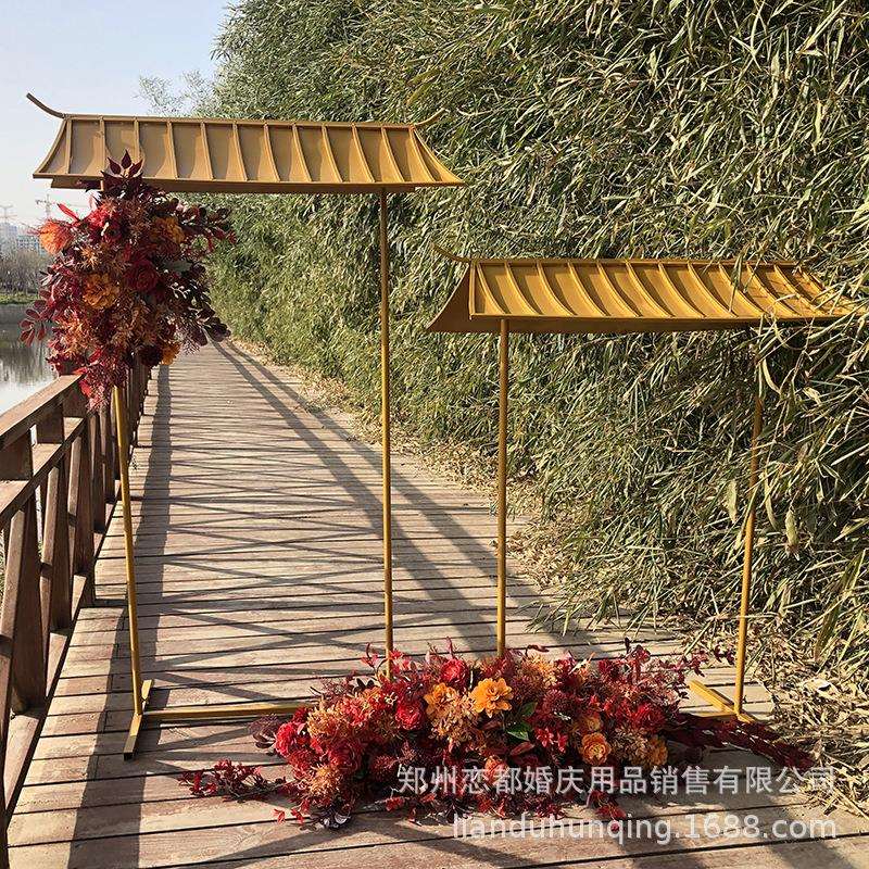 婚庆道具铁艺爱情小屋中式路引婚礼布置房子摆件田园风装饰摆件