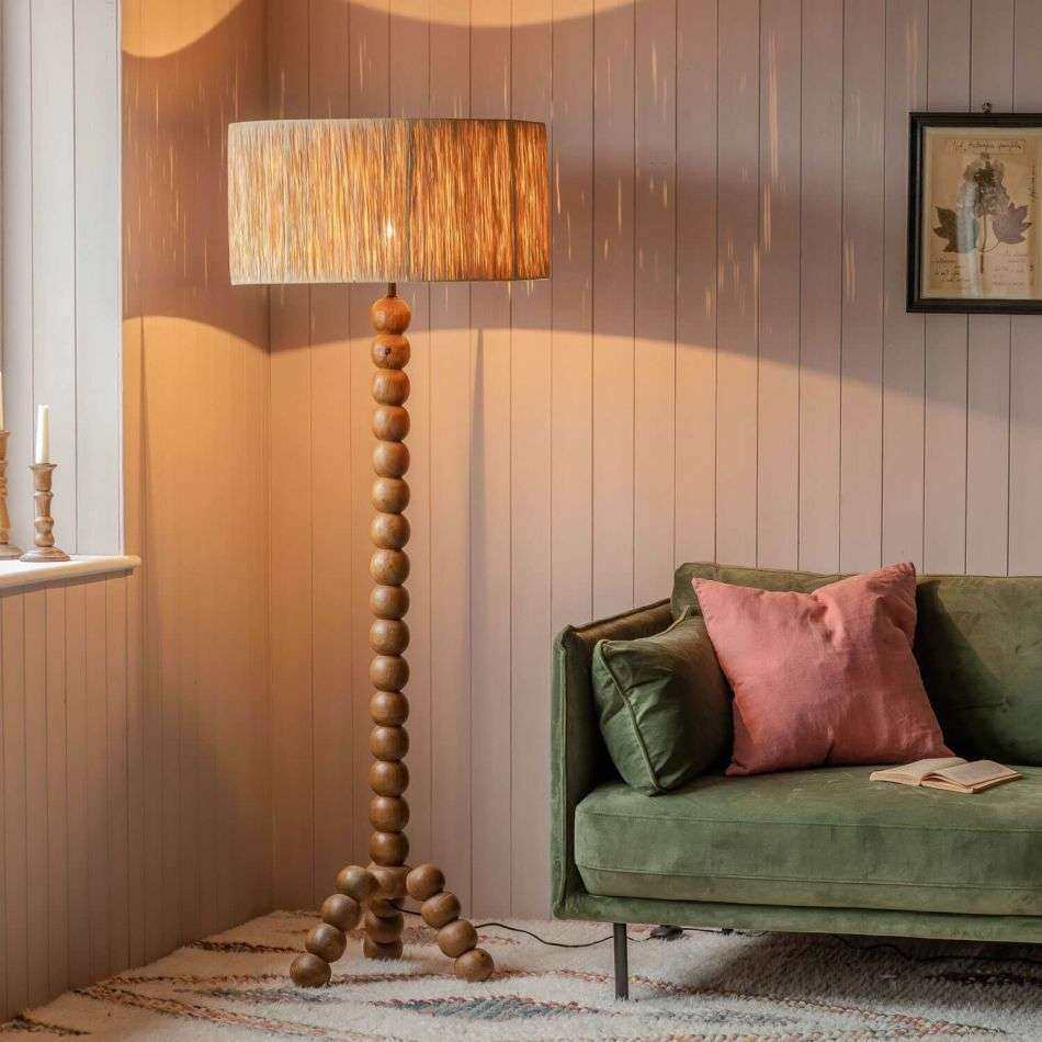 新中式落地灯复古客厅卧室灯书房沙发钢琴旁实木落地灯