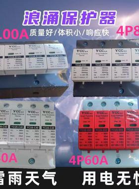 光伏电涌保护器4p40A60A80A100A防雷器防雷模避雷浪涌保护器
