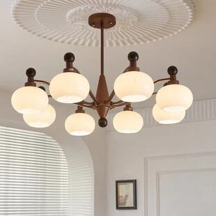 美式复古南洋风胡桃木色实木餐厅书房法式大厅灯具中古风客厅吊灯