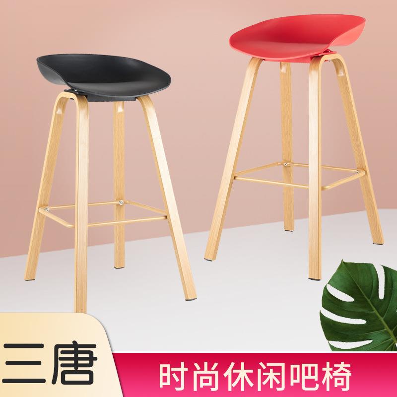 三唐家用铁腿吧椅吧凳高脚椅厂家展厅餐厅吧台椅咖啡厅酒吧椅