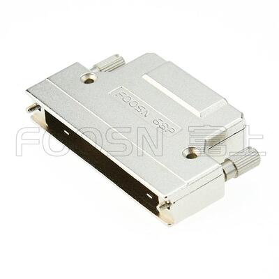 SCSI连接器 68Pin 焊线公头 CN型卡勾弹片式锌合金外壳180度出线
