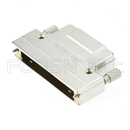 SCSI连接器 68Pin 焊线公头 CN型卡勾弹片式锌合金外壳180度出线
