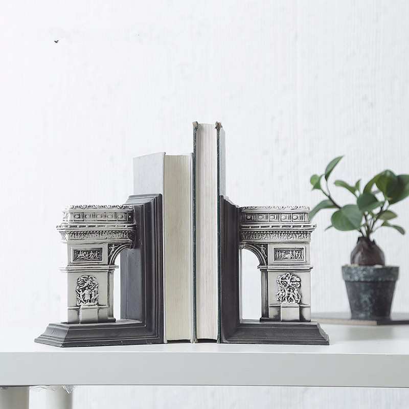 美式古罗马竞技场凯旋门书档 书立 书靠装饰品
