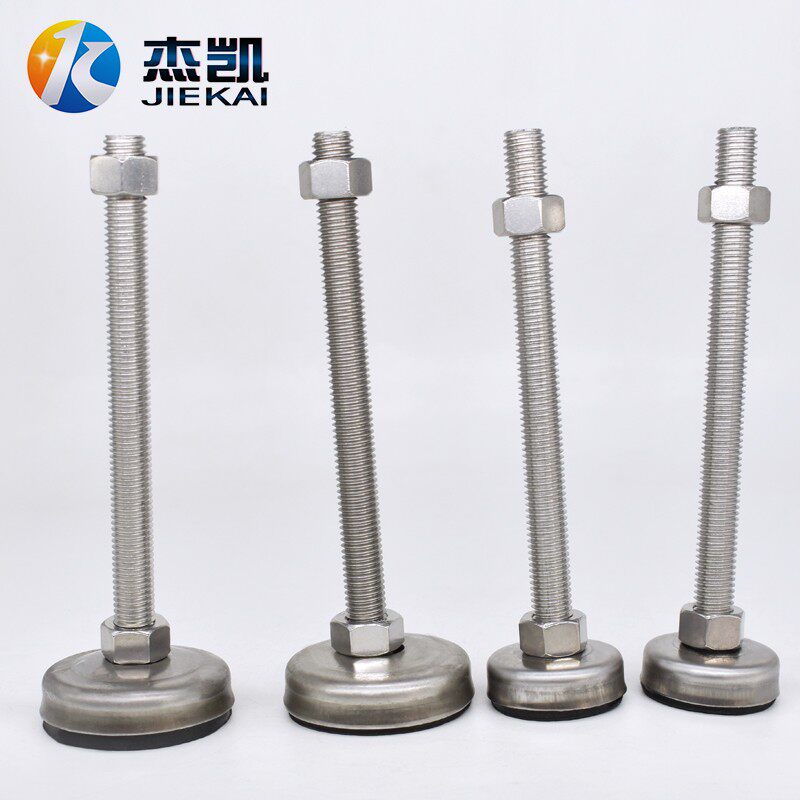 304不锈钢脚杯 带胶防滑支撑脚 工作台调整脚 D55底盘M12 M14 M16