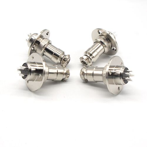 航空插头GX16-2 3 4 56 7孔8针9P10芯法兰座母头法兰插座M连接器