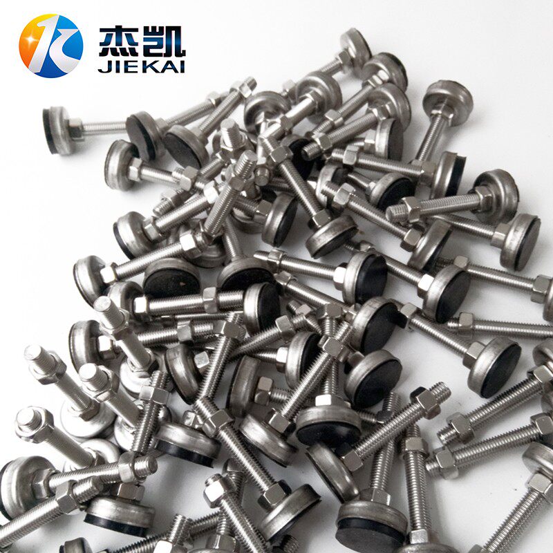 304不锈钢脚杯 带胶防滑支撑脚 工作台调整脚  D40底盘M8 M10 M12