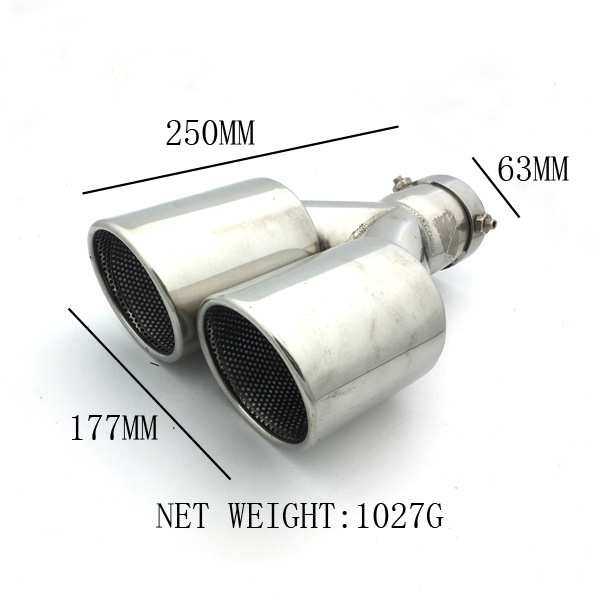 汽车改装双出排气管通用双出排气管一出二尾喉双管尾喉通用款