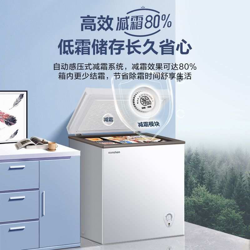 容声145升冰柜节能冷藏冷冻柜家用变温卧式小型单门冰箱