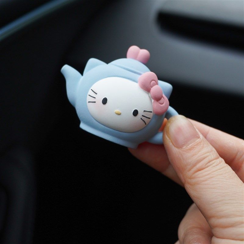 kt茶壶车饰摆件j车载香薰出风口装饰车内女生可爱饰品汽车空调挂