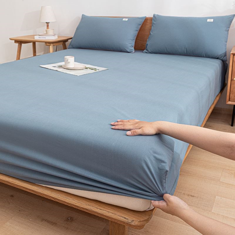 soft bed sheets fitted ysheet cotton set 床垫套 纯色床笠床单