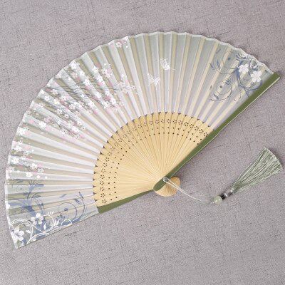 古风士真丝折扇边蹈古典舞工艺烤漆礼品扇子女小折叠扇扇子中国风