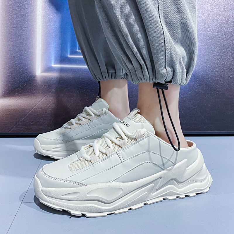 半拖鞋男无后跟2021新款夏季拖鞋男鞋潮流老爹包头凉拖男防滑凉鞋