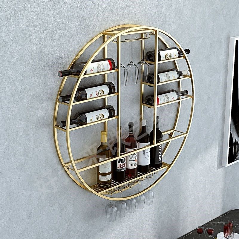 欧式金色葡萄酒架展示酒杯架80公分壁挂式红酒Q架子简约现代酒瓶