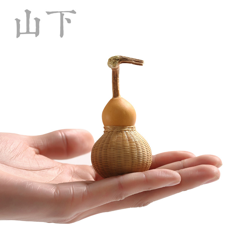 手捻竹丝葫d芦 天然随身便携葫芦挂件摆件 民族特色风文创礼品包