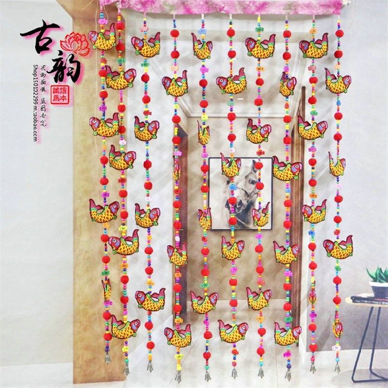 新款中式门帘隔断帘民族风玄关卧室家用卫生间遮挡布帘子免打孔,居家布艺,珠帘/挂帘,淘宝优惠券,粉丝福利购,淘宝优惠卷