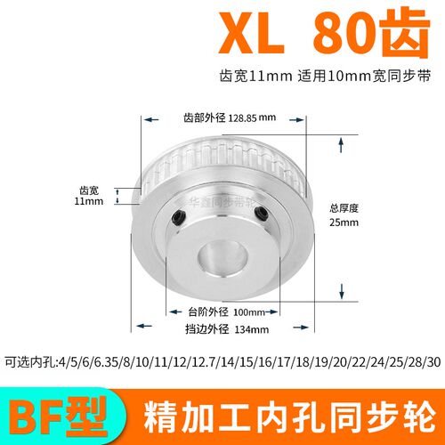 同步轮XL8d0齿宽11内孔6/8/10/12/14/15/16/18/19同步带轮套装定