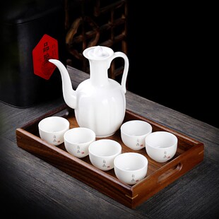 德化羊脂玉瓷f酒壶一斤装家用陶瓷二两烈酒杯白瓷酒酒壶白酒具套