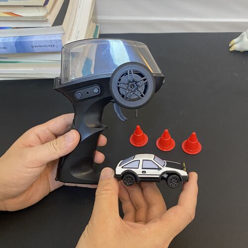 迷你桌面漂移遥控车AE86缩1比64口袋小汽车蚊车玩具赛.车男孩礼物