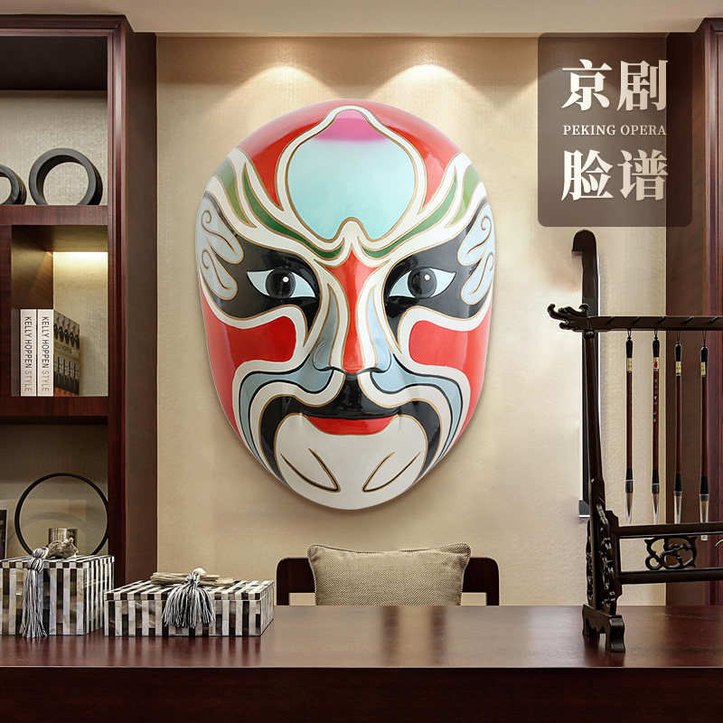 风雅堂京剧脸谱装饰挂件五路财神面具四川火锅店餐厅装饰画超大号