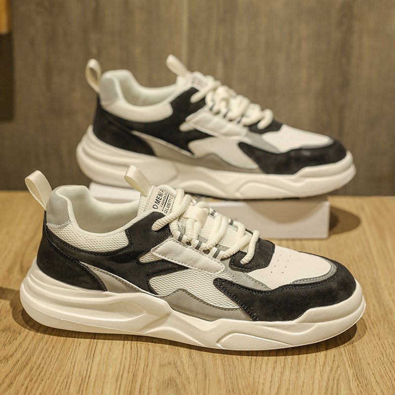 网面板鞋男士小众新款夏季厚底休闲运动男鞋轻便透气鞋子男款夏天