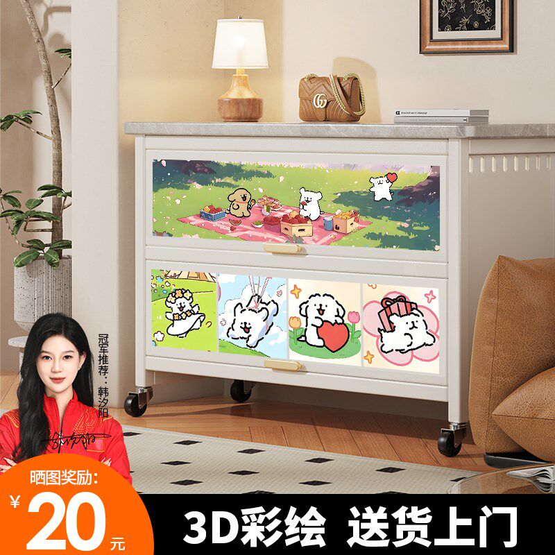 厨房多功能置物架落地多层微波炉三层柜收纳柜家用V储物柜子储物