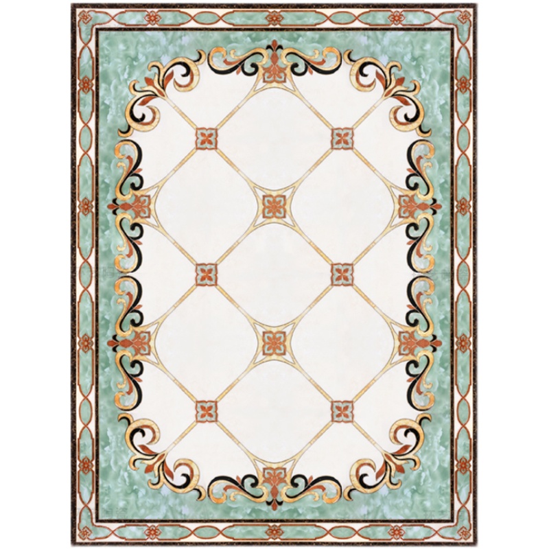 欧式拼花瓷砖800x800 客厅微晶石地板砖饭厅过道玄关拼花图抛晶砖