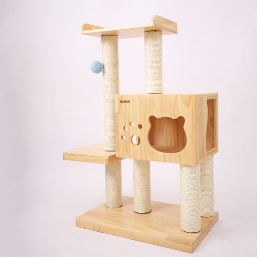 爬猫架实木多功能猫咪爬架猫窝木质剑麻猫抓柱猫咪用品跳板猫爬架