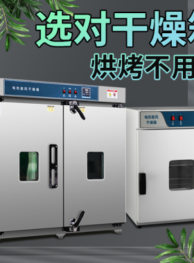 电热鼓风乾燥箱双开关前後门高温工业烘箱烤箱恒温实验室小型烘乾