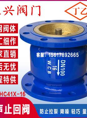 HC41X-16法兰消音消声止回阀立式卧式碳钢单向阀DN80 100 150 200