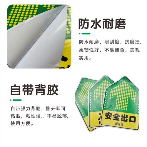 耐磨地贴出入口标员工通道物流员工安全出口防滑小心台阶地滑新品