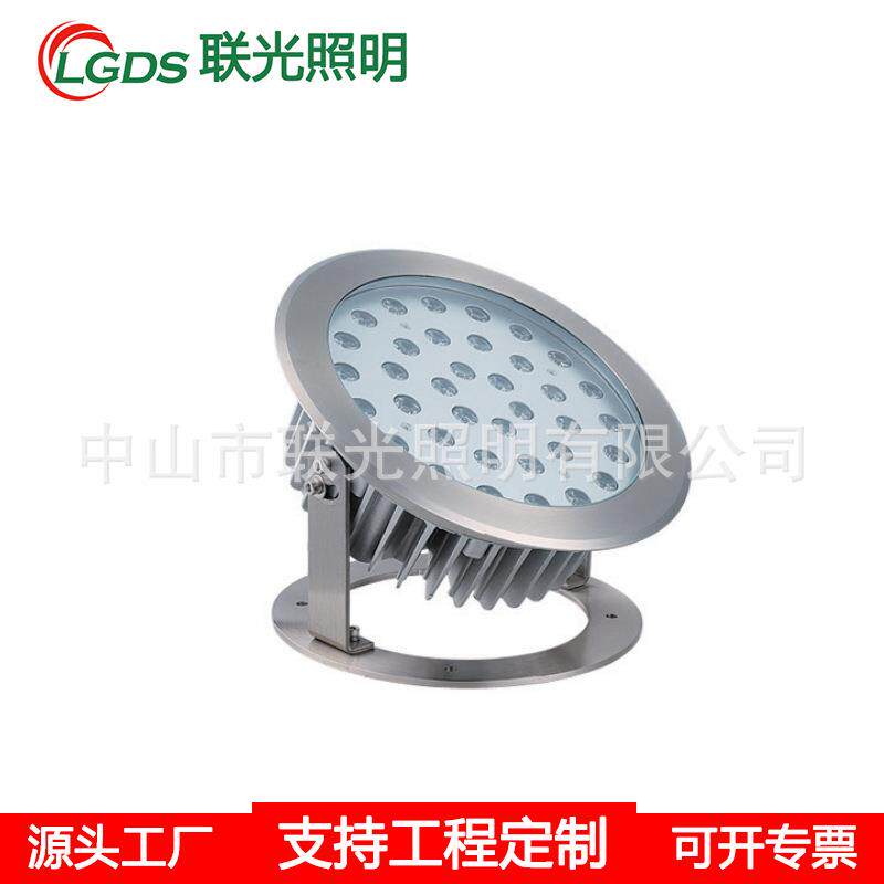 LED水底灯景观水下射灯24W48W不锈钢喷泉灯 低压12V24V七彩泳池灯