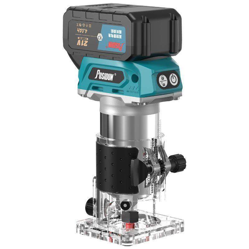 新款无刷锂电修边机木工家用多功能开槽神器塑板开孔电动修边机