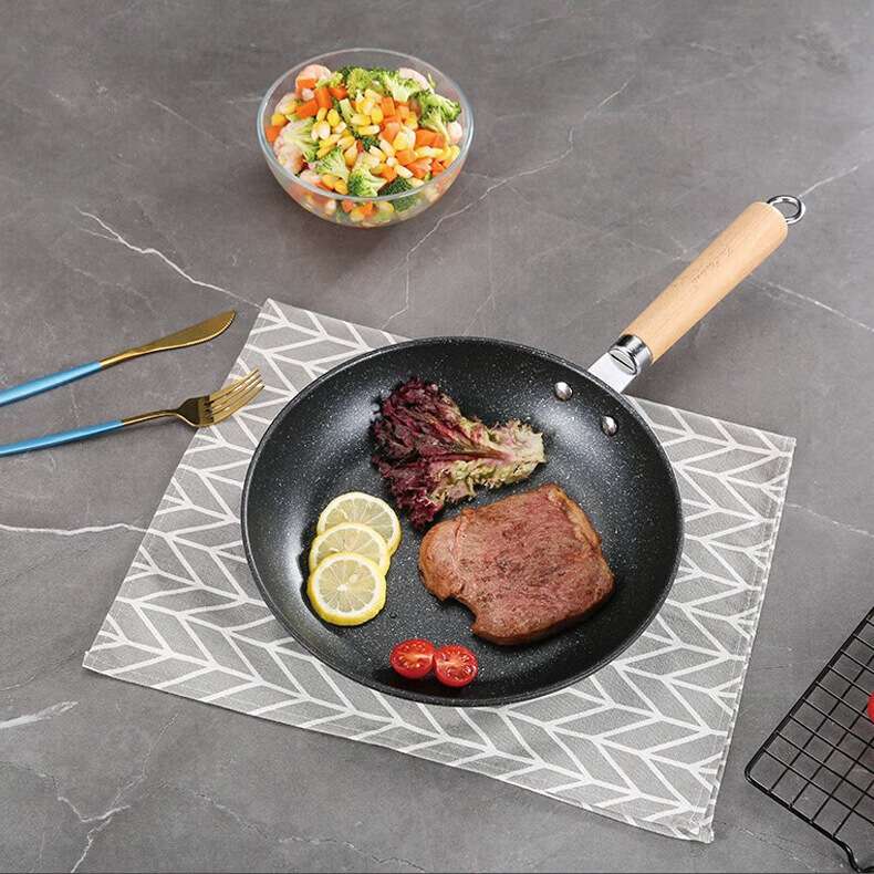 火象奥伦堡麦饭石养生煎锅 HXG-ZG242 26cm 高档榉木手柄经久耐用