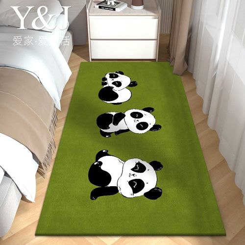 儿童卧室床边地毯家用可爱卡通免洗耐脏地垫主卧房间加厚长条毯子