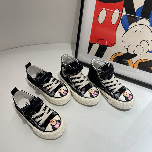 亲子款卡通帆布鞋儿童魔术贴布鞋男童女宝宝DIY童鞋高筒低帮可选