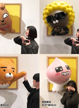 户外门头卡通奶茶杯玻璃钢雕塑甜品店铺墙壁挂门口装饰吸引人摆件