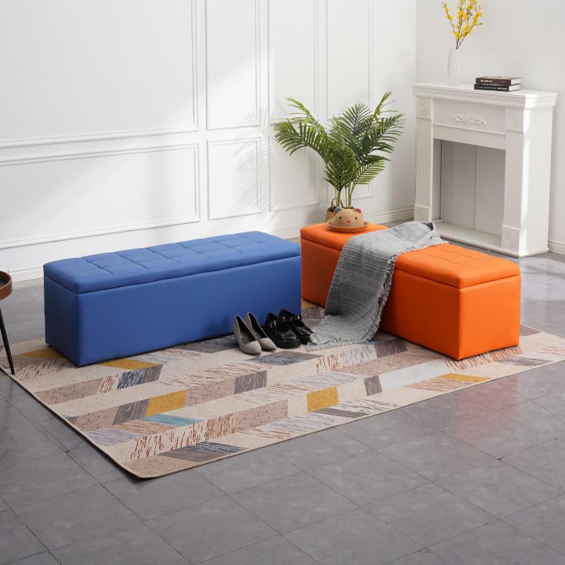 收纳凳子储物凳可坐成人换鞋凳长条凳皮凳子长方形沙发凳加宽神