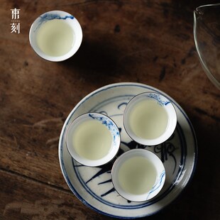 束刻描金茶杯釉下彩纯手绘梅兰y竹菊品茗杯家用主人杯单杯功夫茶