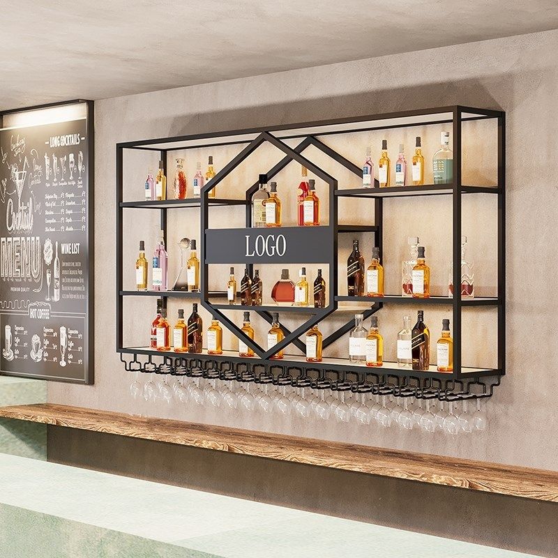 吧台墙上酒架餐厅墙面壁挂红酒柜酒吧靠墙置物架商用壁柜展示柜子,住宅家具,酒架,淘宝优惠券,粉丝福利购,淘宝优惠卷