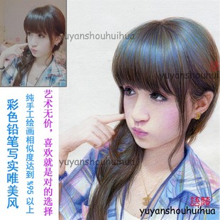 纯手绘人像铅笔素描头像人工代画照片彩铅人物画像定制情人礼物