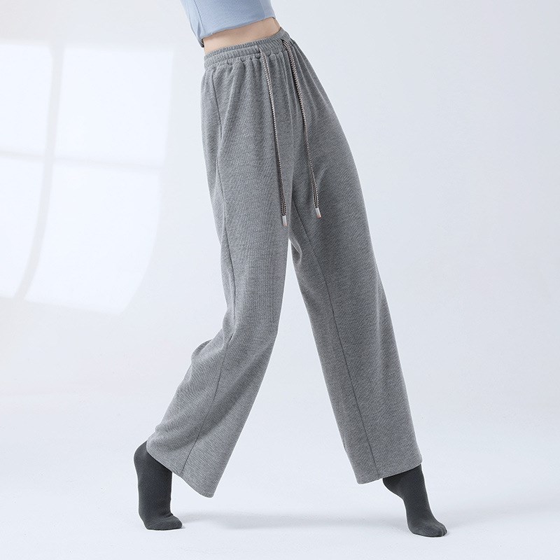 秋冬新款加厚现代舞系带直筒裤长款男女舞蹈裤形体基训艺考练功裤