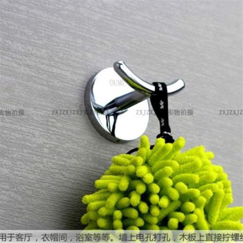 单个挂衣钩玄关墙衣帽钩进门毛巾卫G生间不锈钢双头浴室挂钩打孔