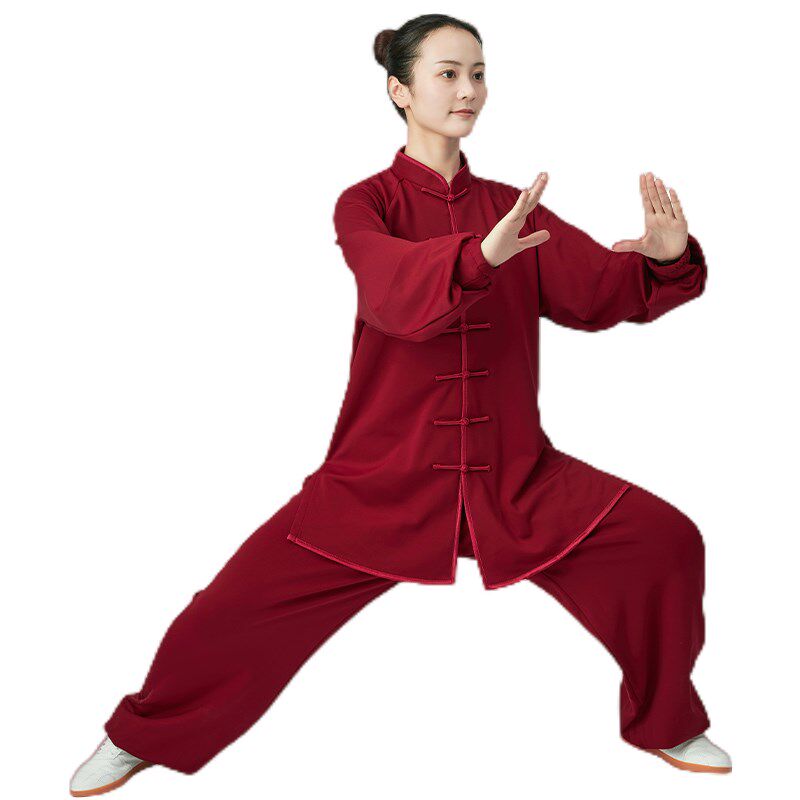 牛奶丝冬季太极服男加绒加厚武术服练功服中老年太极拳服装女套装