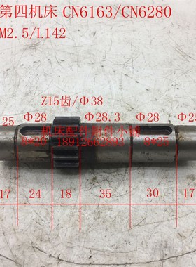 江西机床CN6163/CN6280车床齿轴Z15/M2.5/L142